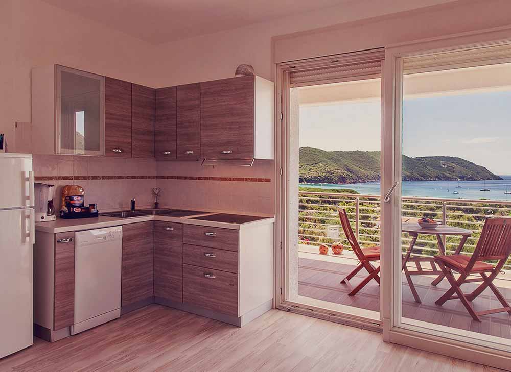 Soggiorno con terrazza Appartamenti Gerbera