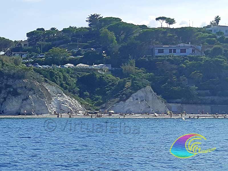 Capo Bianco Strand und der Parkplatz oberhalb des Strandes