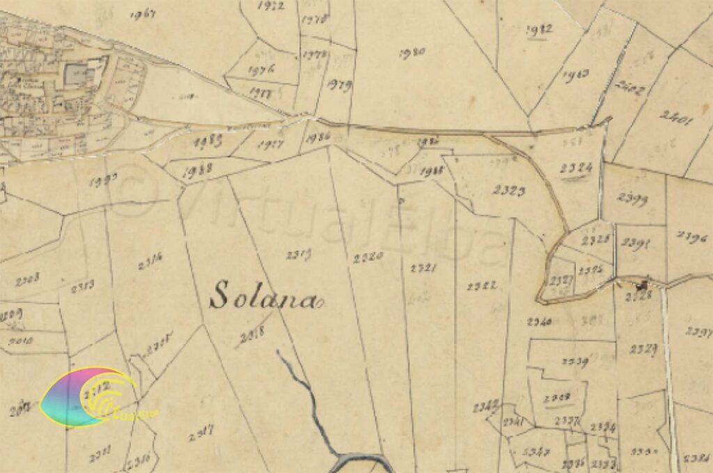 Catasto Leopoldino – die Kapelle an der alten Via della Scorcia, die nach Sant'Ilario führt