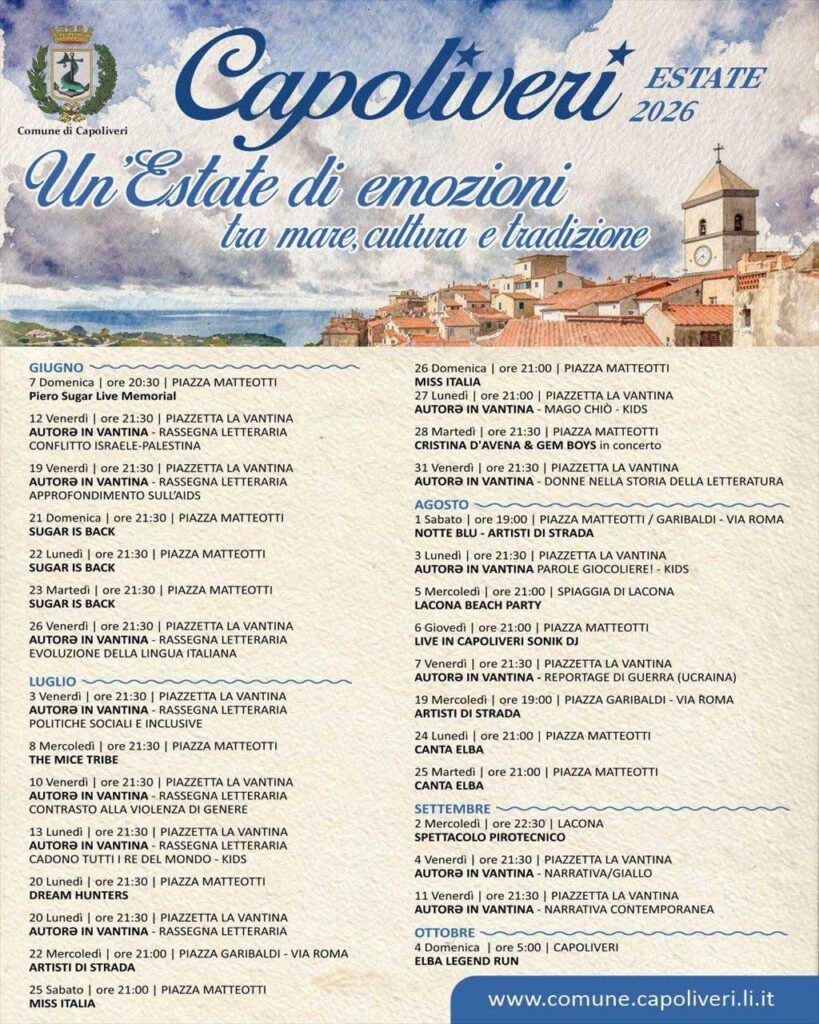 Un'estate di emozioni Elba Capoliveri  2026
